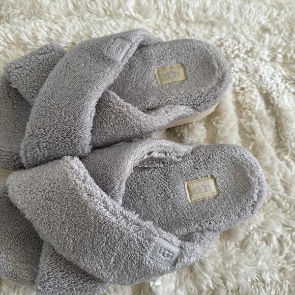 Ugg fuzz sugar terry cross slides - Picture 2 of 3